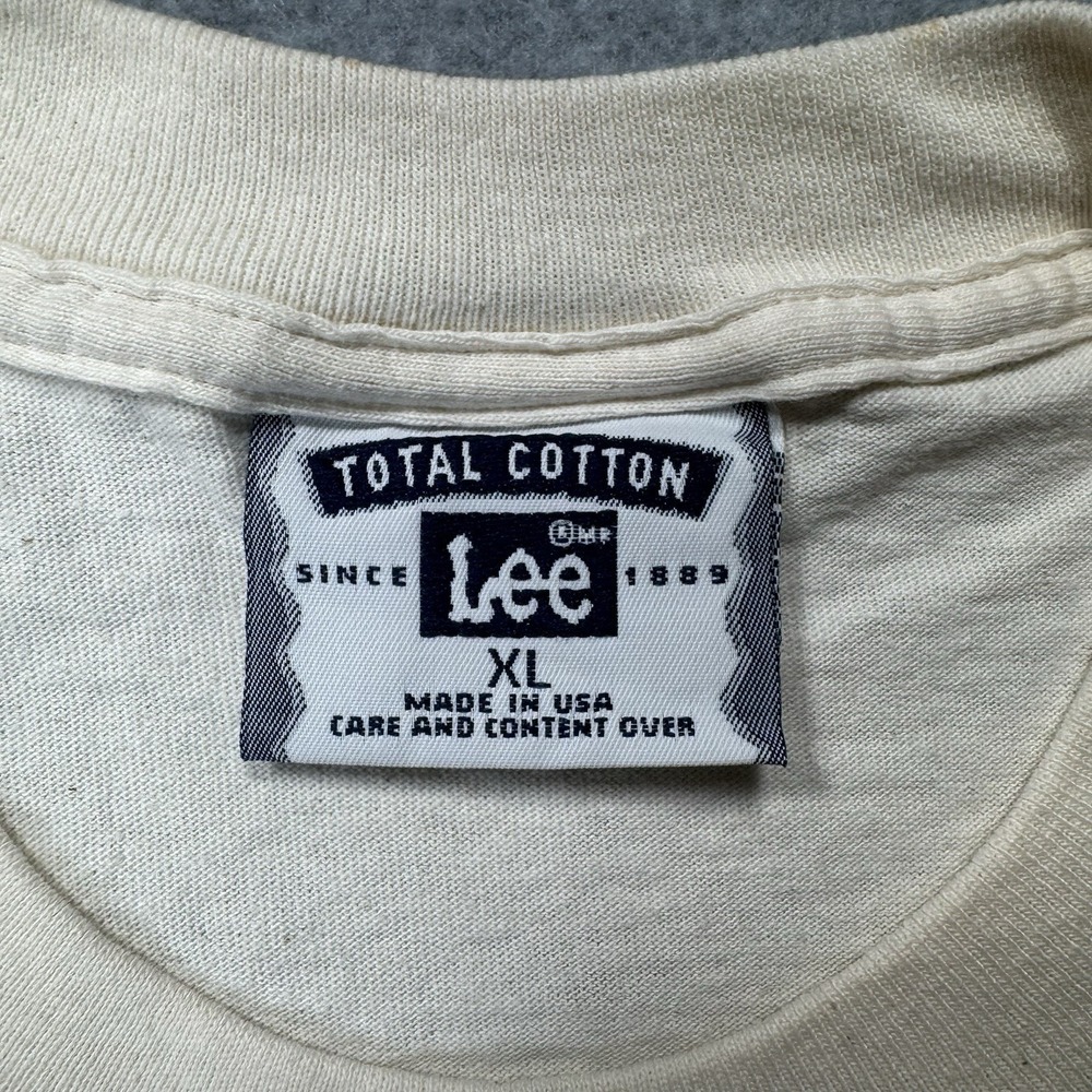 VTG Fenton Art Glass T-Shirt Men's XL Lee Tag White Promo Graphic 90s Spell Out - Picture 6 of 8